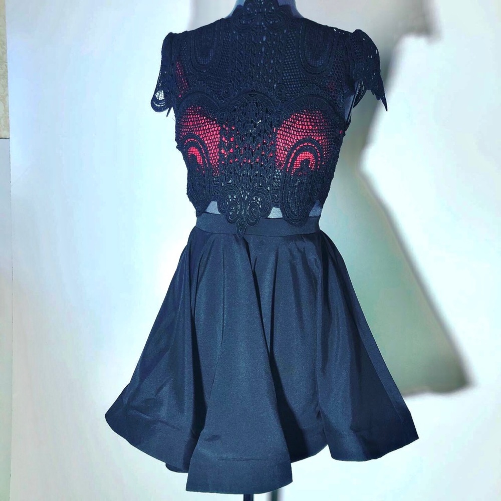 Lace Top Swirl Dress